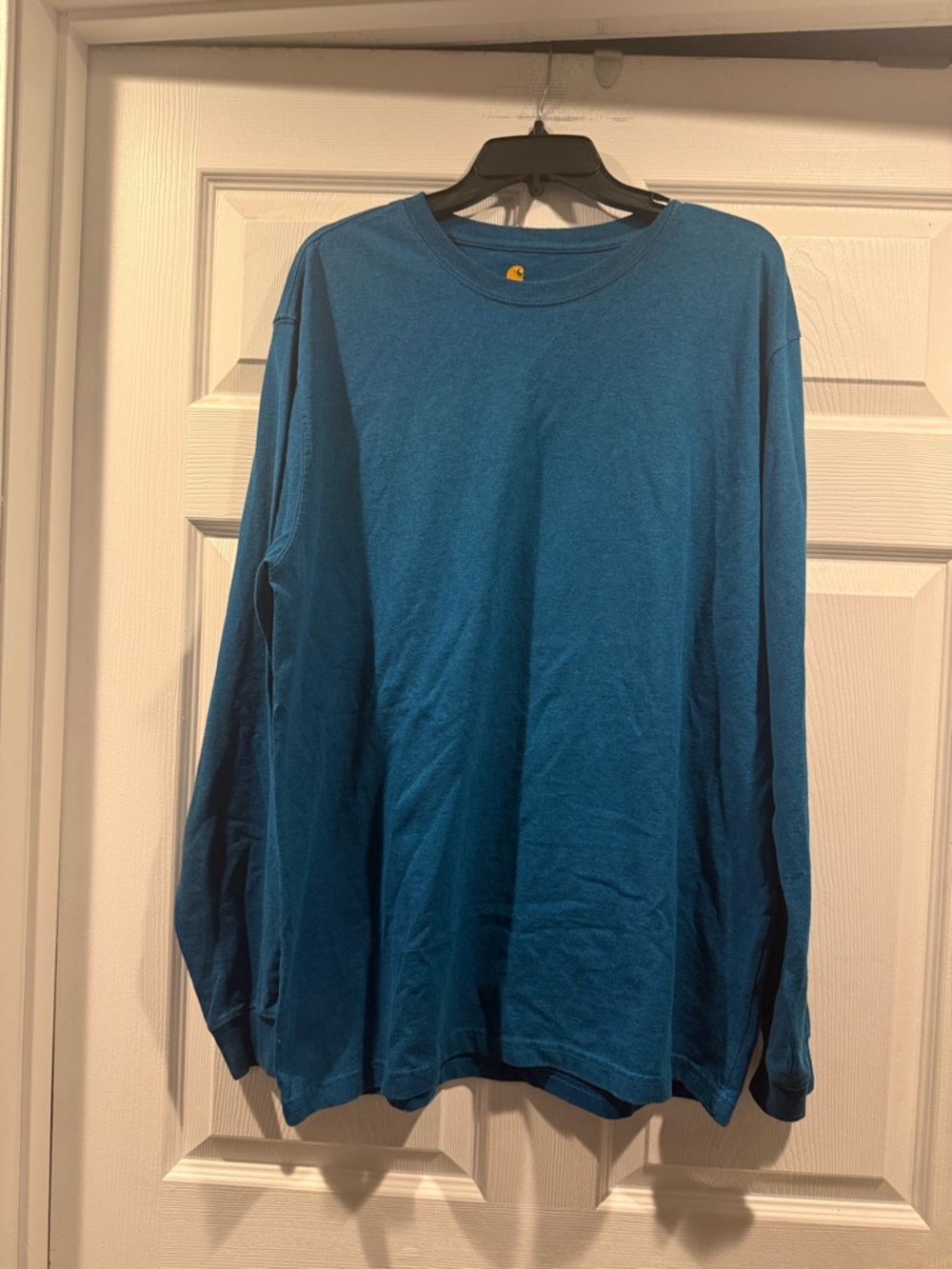 Carhartt Teal Blue Long Sleeve Crewneck Shirt. Size Large